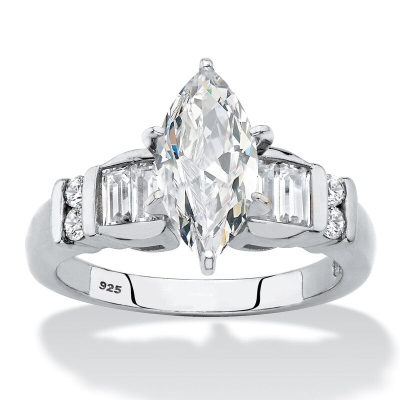 パームビーチジュエリー レディース アクセサリー リング PalmBeach Jewelry 269 Cttw Platinumplated Silver MarquiseCut Cubic Zirc