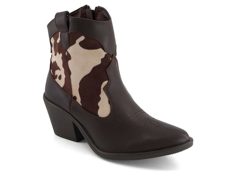 アンドレア レディース シューズ ブーツ・レインブーツ Andrea Womens Western Cow pattern Booties 90785 Brown ブラウン