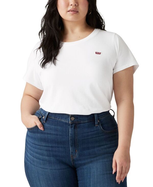 リーバイス レディース トップス Tシャツ クルーネック コットン Levis Womens The Perfect Crew Neck Cotton TShirt White ホワイト