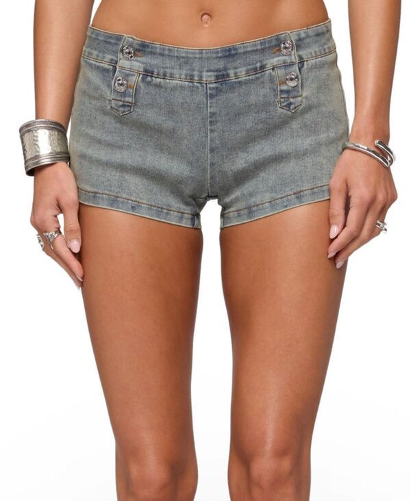 アディクテッド レディース ボトムス ハーフパンツ・ショーツ ショートパンツ デニム Edikted Womensashe Stretchy Denim Shorts Bluevintagewashe