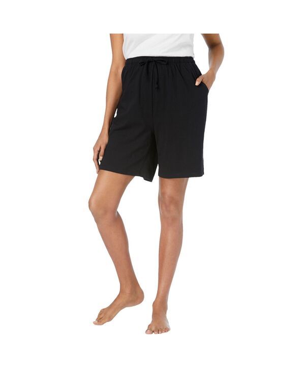 ドリームスアンドコー レディース アンダーウェア ナイトウェア プリント ショートパンツ Dreams Co Womens Dreams and Co Print Pajama Shorts Blac