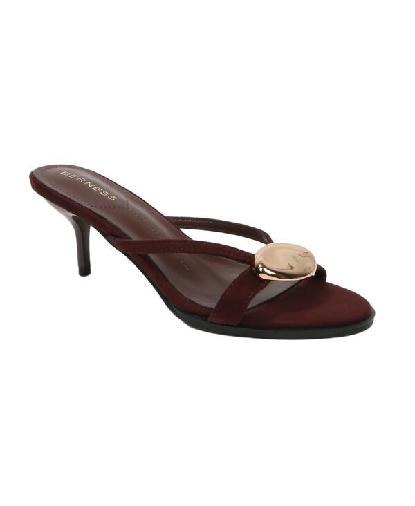 バーネス レディース シューズ サンダル ヒール BERNESS Womens Royalty Kitten Heel Thong Sandal Brown ブラウン