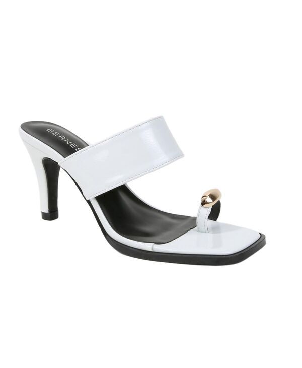 バーネス レディース シューズ サンダル ヒール BERNESS Womens Catha GoldTone Toe Ring Heeled Sandals White ホワイト