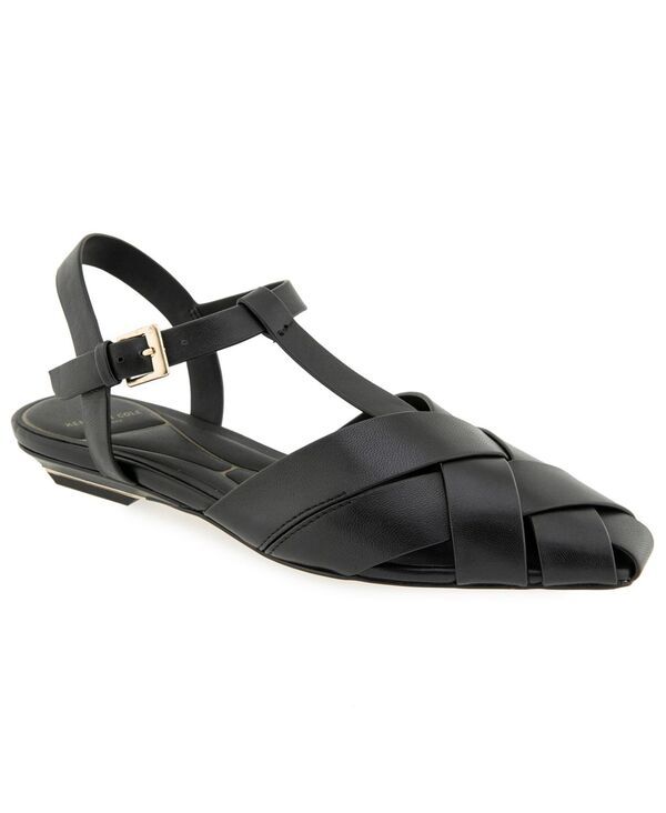 ケネスコール レディース シューズ サンダル Kenneth Cole New York Womens Bindy Fisherman Flat Sandals Black Leather ブラック