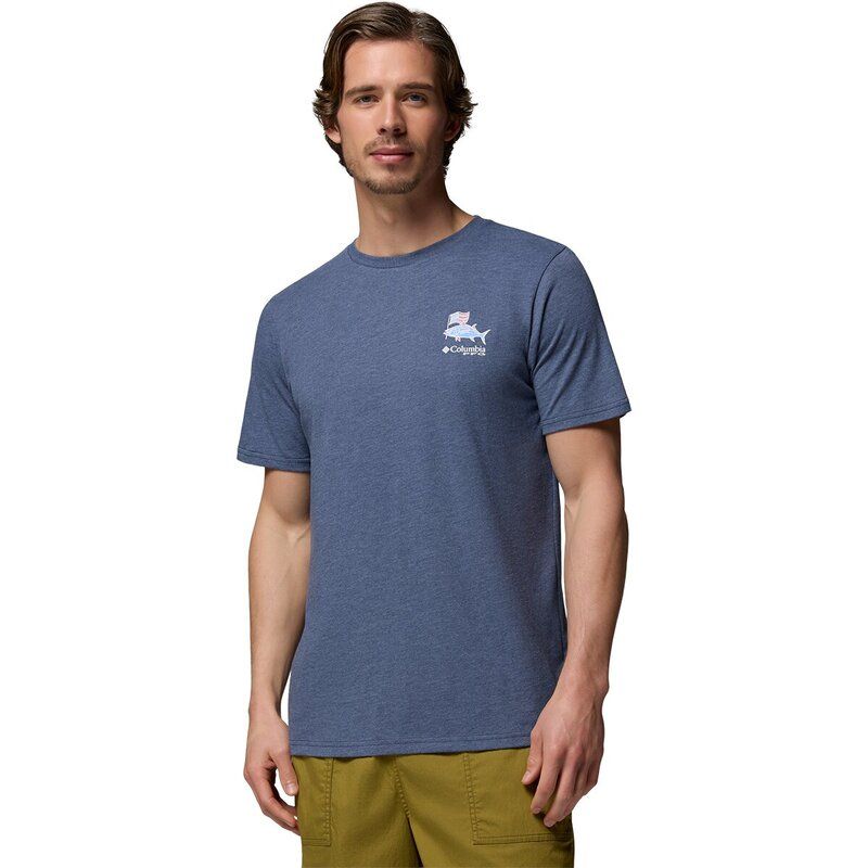 コロンビア メンズ トップス Tシャツ 半袖 Columbia PFG Lure Lineup ShortSleeve Shirt Mens Nocturnal Heather ヘザー