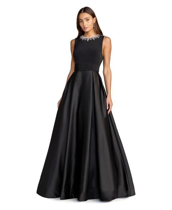 マックダガル レディース トップス ワンピース A ライン ノースリーブ Mac Duggal Womens PearlEmbellished HighNeck Sleeveless ALineven 79,640円