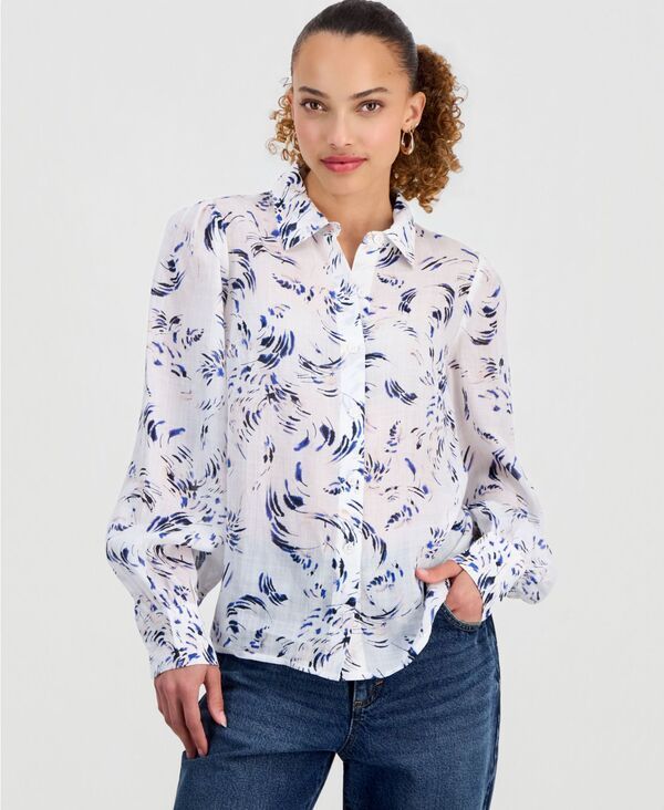 アイエヌシー インターナショナル コンセプト レディース トップス シャツ ボタンダウン プリント ダウン INC International Concepts Womens Long Sleeve 11,665円