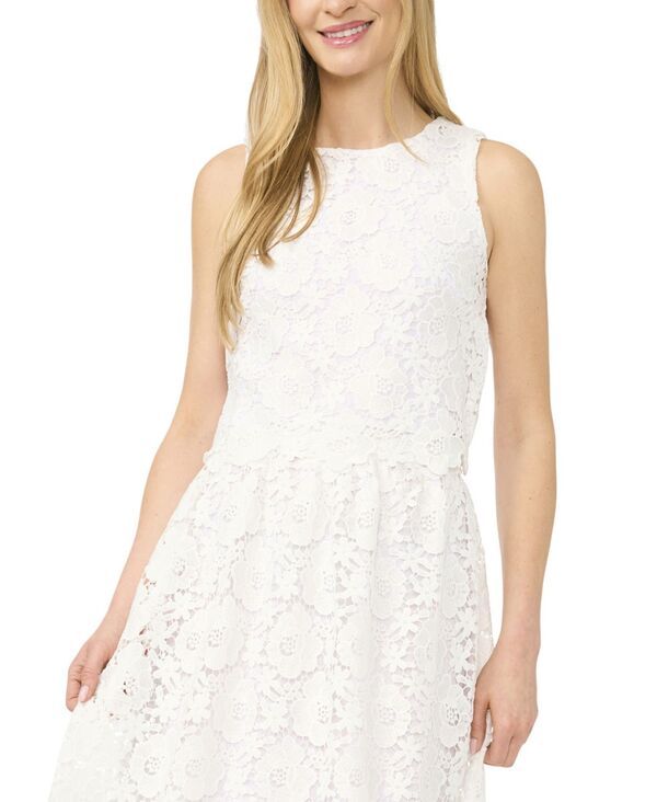 セセ レディース トップス シャツ クルーネック レース CeCe Womens Lace Crew Neck Top Ultra White ホワイト