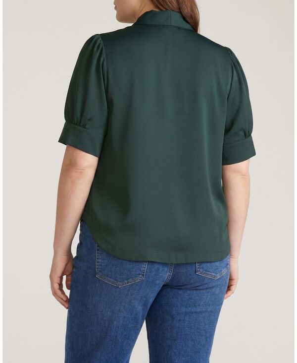 ユニバーサル スタンダード レディース トップス シャツ プラスサイズ サテン Universal Standard Plusize Beatrice Soft Satin Top Forest gr