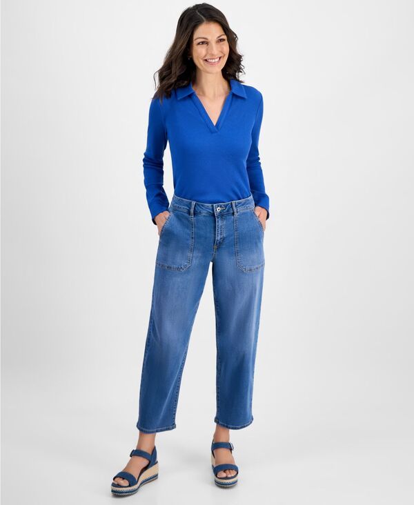 スタイルアンドコー レディース ボトムス デニムパンツ ジーンズ Style Co Womens UtilityPocket Barrel Jeans Dream Wash