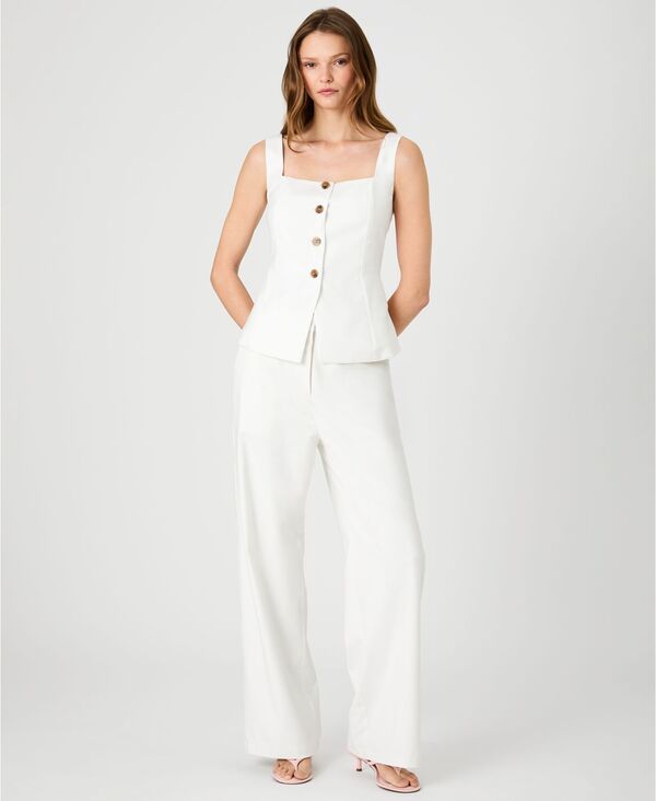 フレンチコネクション レディース トップス シャツ ダウン French Connection Womens Twill Square Neck ButtonDown Top Summer Whi