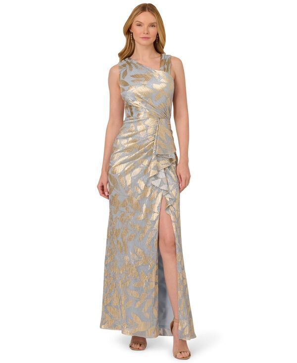 アドリアナ パペル レディース トップス ワンピース アシンメトリー トール Adrianna Papell Womens Asymmetric Metallic Mermaid Gown Light