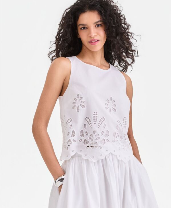 アイエヌシー インターナショナル コンセプト レディース トップス シャツ ノースリーブ コットン レース INC International Concepts Womens Cotton Eyele 11,920円