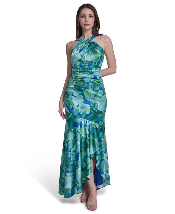 エリザジェイ レディース トップス ワンピース プリント ホルター Eliza J Womens Printed Twist Halter Neck Gown TURQ GREEN グリーン 44,070円