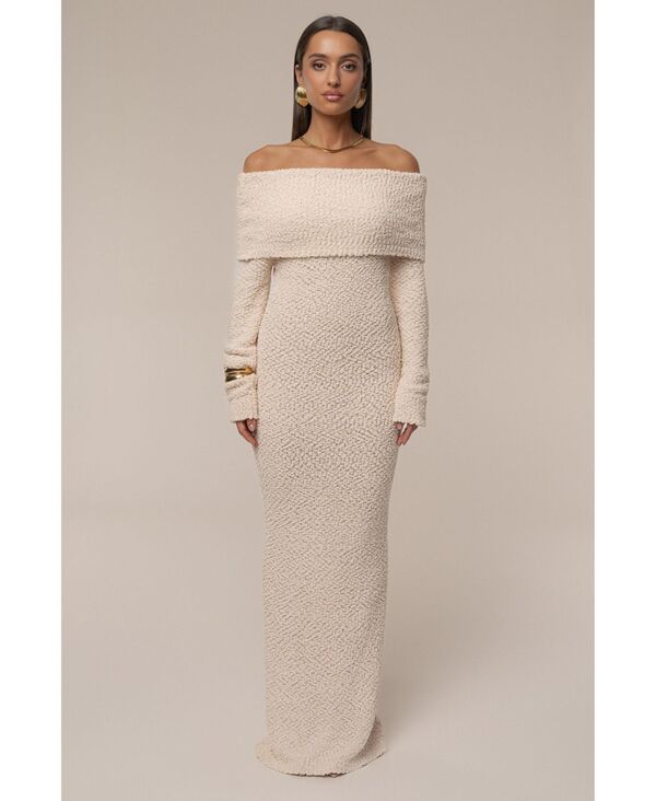 ジェイラックスレーベル レディース トップス ワンピース ニット マキシ JLUXLABEL Olivea Knit Maxi Dress Cream クリーム