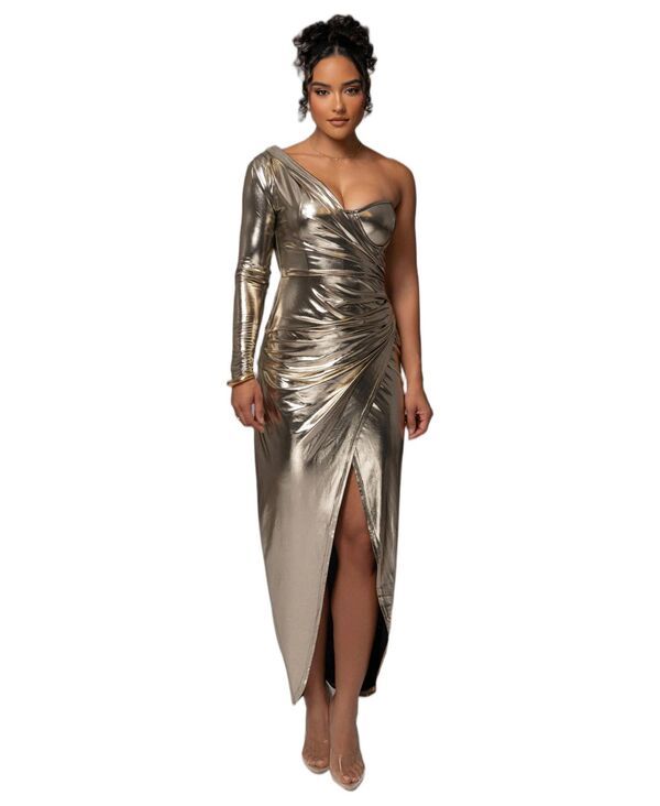 ジェイラックスレーベル レディース トップス ワンピース トール マキシ JLUXLABEL Womens Kaleah Metallic Maxi Dress Gold ゴールド