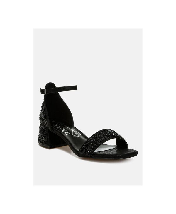 ロンドンラグ レディース シューズ サンダル London Rag Womens Nocturnal Rhinestonembellished Shimmer Sandals Black ブラック