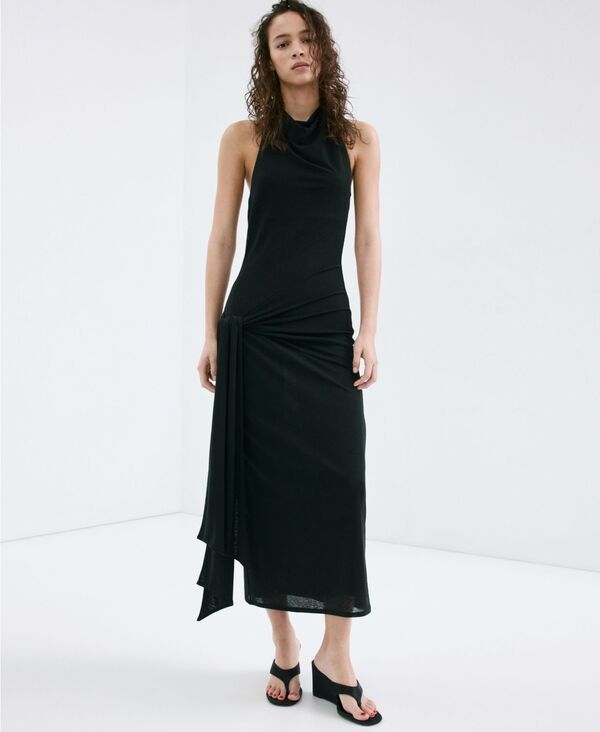 マンゴ レディース トップス ワンピース ホルター MANGO Womens Bow Halter Dress Black ブラック