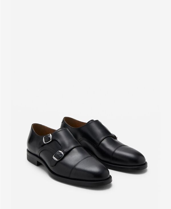 マンゴ メンズ シューズ スニーカー レザー MANGO Mens Double Buckleather Shoes Black ブラック