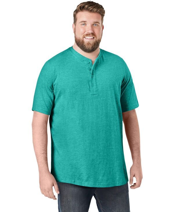 キングサイズ メンズ トップス Tシャツ トール KingSize Big Tall ShrinkLess Lightweight Henley TShirtidal green グリーン 8,736円