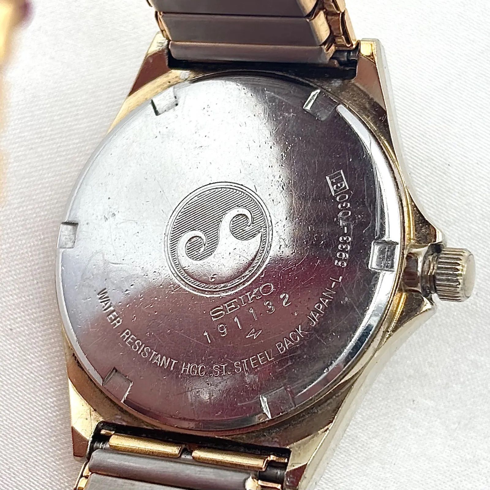 稼働品 Working item セイコー SEIKO 腕時計 メンズ Men's クォーツ Quartz 5933-7000 シルバーウェーブ SilverWave デイデイト 時計 ヴィンテージ ウォッチ レトロ 1104