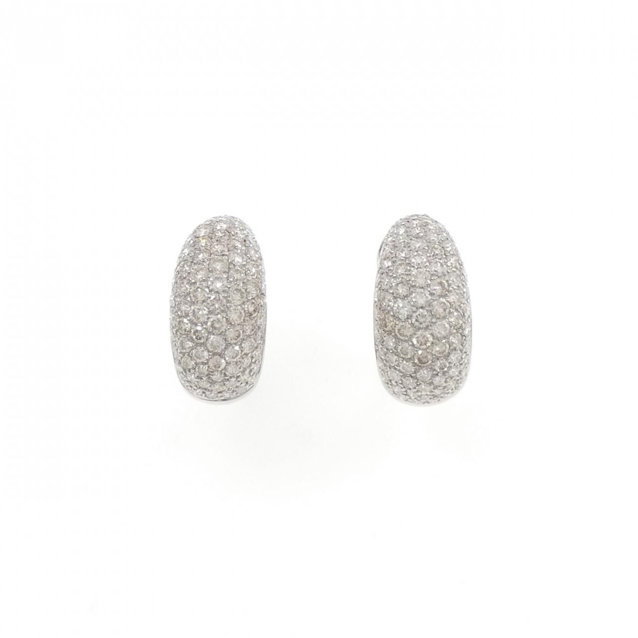 K18WG パヴェ ダイヤモンド ピアス/イヤリング 4.82CT