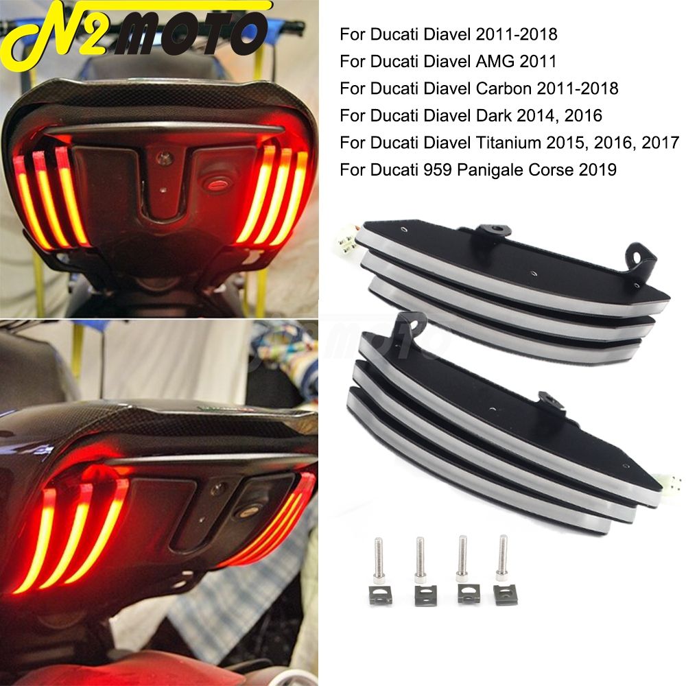 papanda ドゥカティ Diavel チタン 959パニガーレ コルス 2019対応 CNC LED一体型テールライト リアランニング ターンシグナルライト