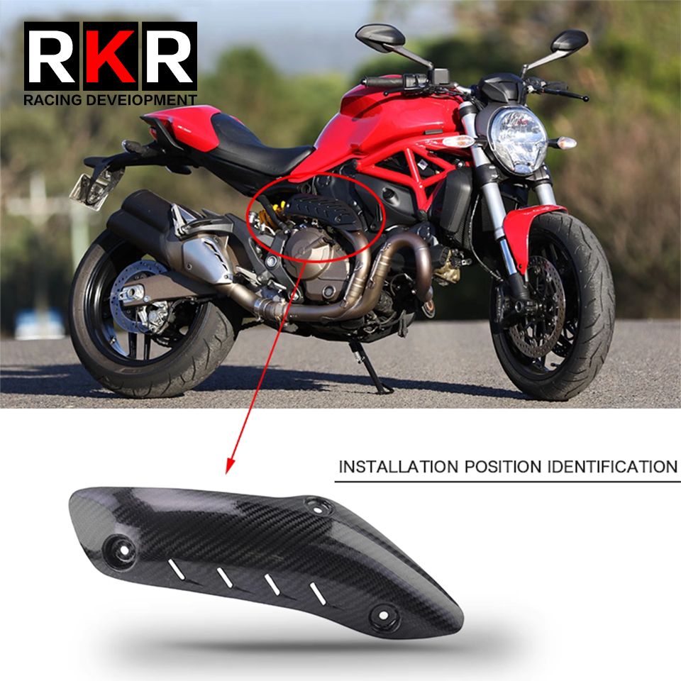 RKR ドゥカティ Monster 821 2015〜2020 1200 1200S 1200R 2014〜2020対応 排気マフラー ヒートシールドカバー カーボンファイバー 11,877円
