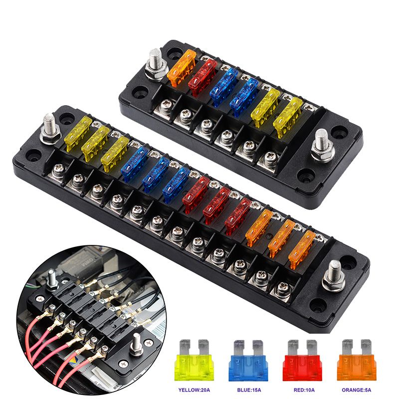 プラスチックカバー付き 12V 32V 75A ヒューズボックス LEDインジケーター ブレードヒューズブロック 車・ボート・トラック・マリン対応 6,718円