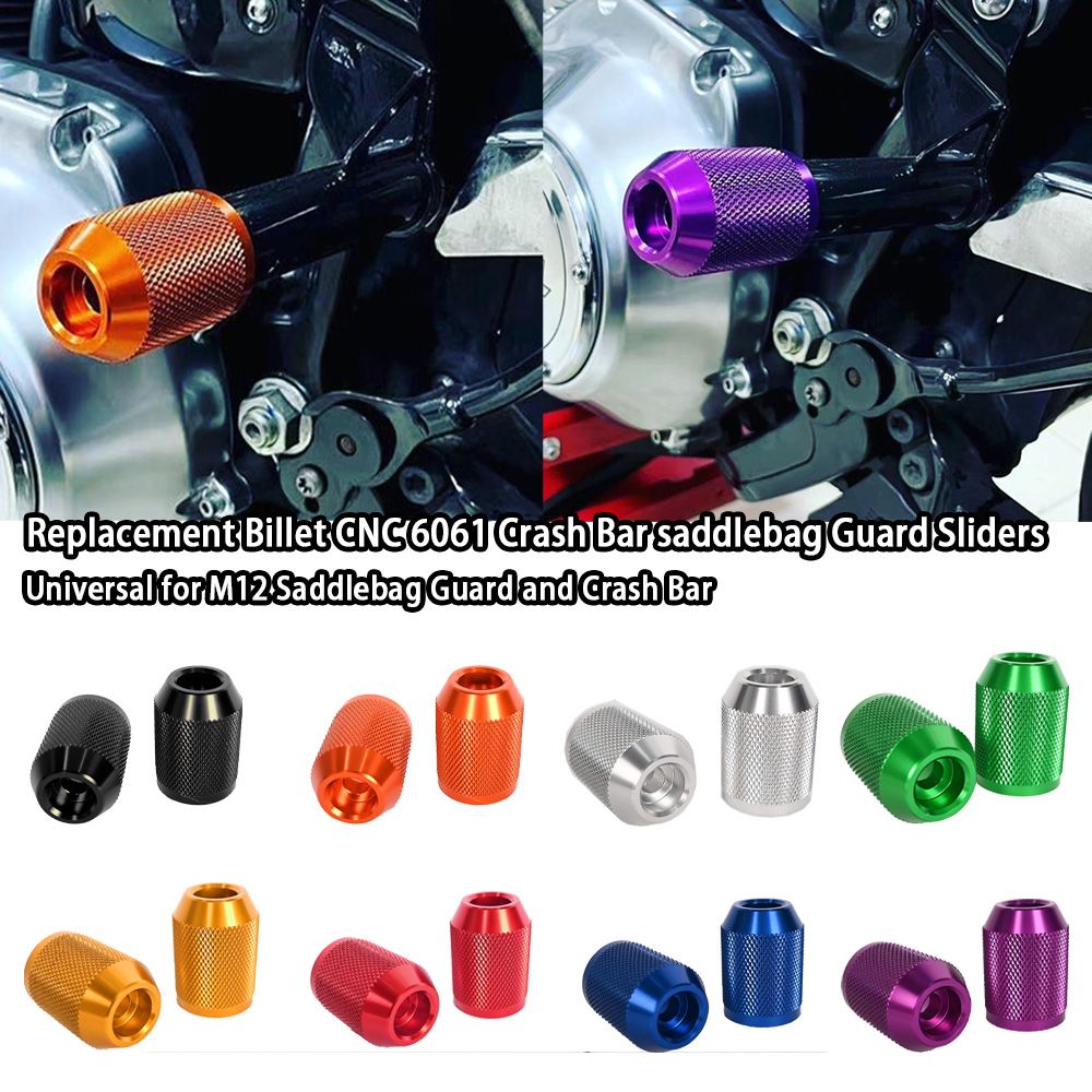 カラーズ ハーレーM12サドルバッグガード＆クラッシュバー対応 CNC 6061アルミ ビレットスライダー 汎用