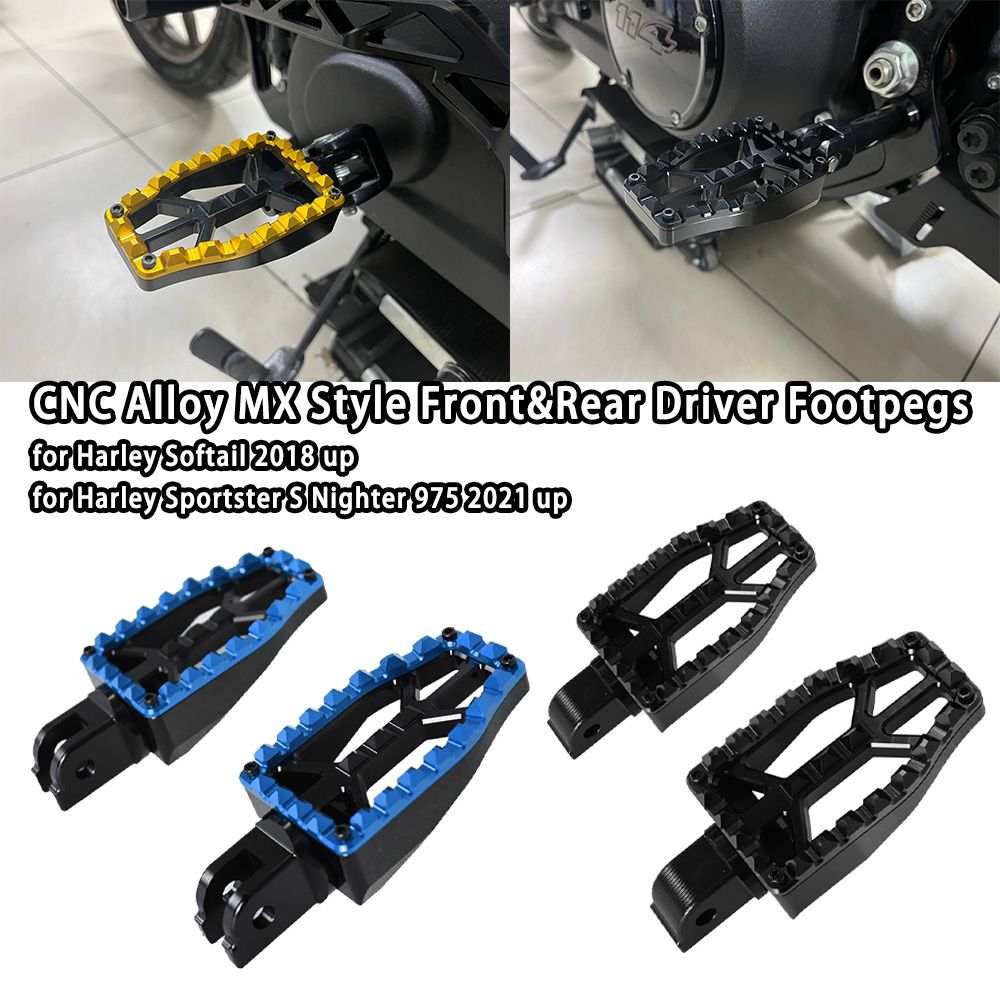CNC合金 MXスタイル ハーレーソフテイル2018以降 スポーツスターS ナイター975 2021以降対応 フロントリアドライバーフットペグ 51,500円