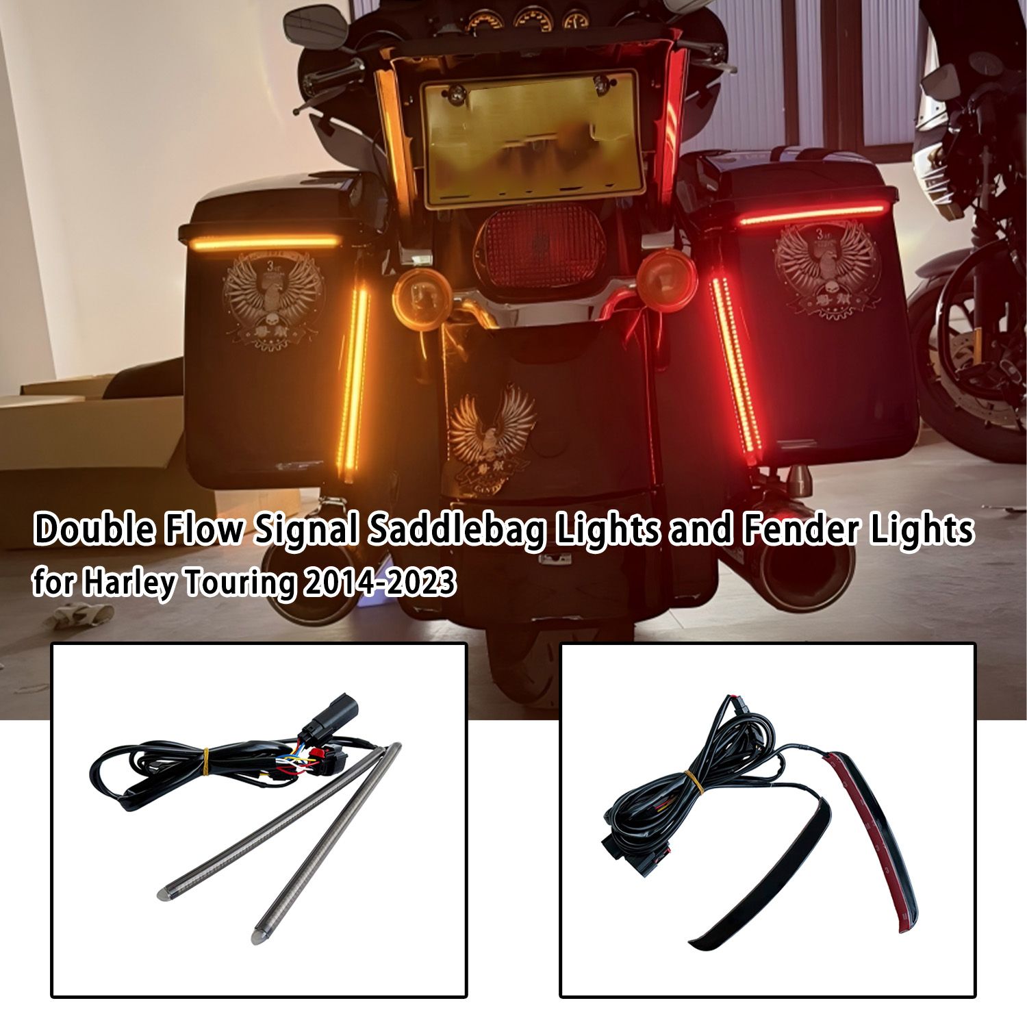 ハーレーツーリング FLHXSE FLTRXSE 2014〜2023対応 LED サドルバッグテールライト ブレーキ ターンシグナル＆フィラーライトセット 41,720円