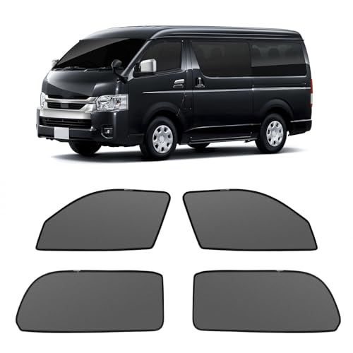 メッシュカーテン マグネット式 新型 ハイエース 200系 遮光 換気 サイド用 HIACE 200 サンシェード ワイド/標準 車種専用設計 虫除け 折り畳み式 日除け アクセサリー カスタム パーツ 4枚 001AR 9f1a00b4