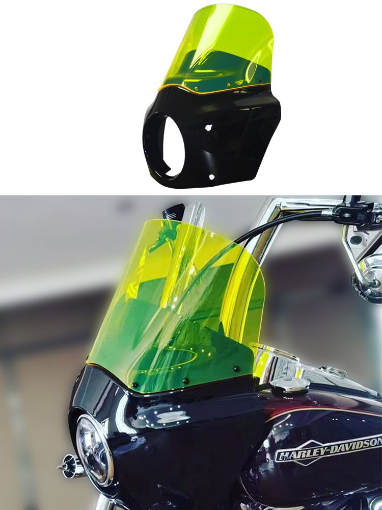 ハーレーダビッドソン対応 ヘッドライトフェアリング クランプ付き FXBB スーパーグライド FXD ストリートボブ ローライダー Dyna 11インチ 49mm