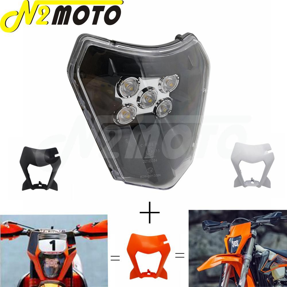 papanda KTM 125 150 250 300 350 400 450 500 530 SX XC SX-F XC-W EXC対応 モトクロス LEDヘッドライト ヘッドランプマスクカバー