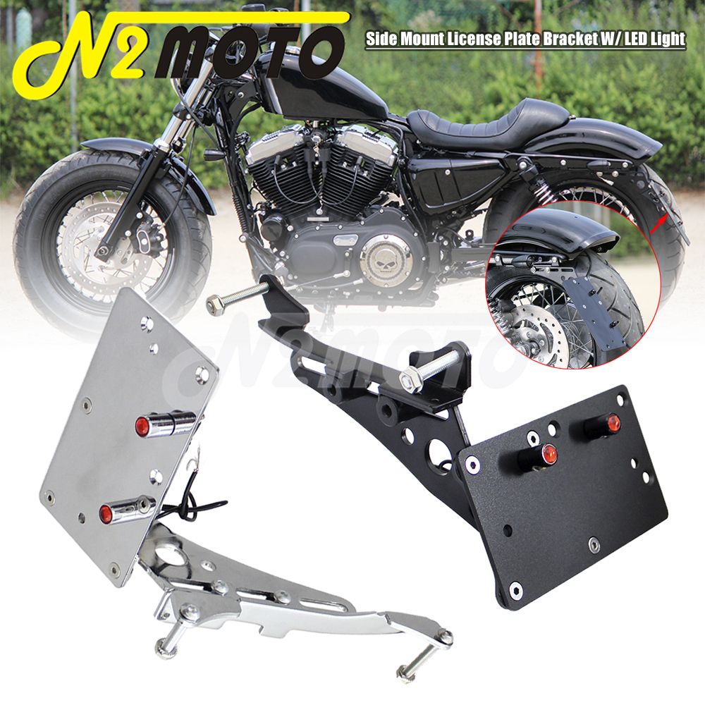 papanda ハーレー スポーツスター XL1200 アイアン883 48 72対応 サイドマウント ライセンスプレートフレーム テールライト付き 4