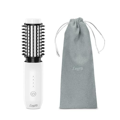 コードレスヒートブラシ 【韓国美容協会監修】Leeko 3way ヘアアイロン ロールブラシ Samsung製7000mAh大容量 バッテリー連続70分使用[急速加熱/マイナスイオン/PSE??済] ストレート カール 前髪 梅雨のうねり対策 4d2ca01a