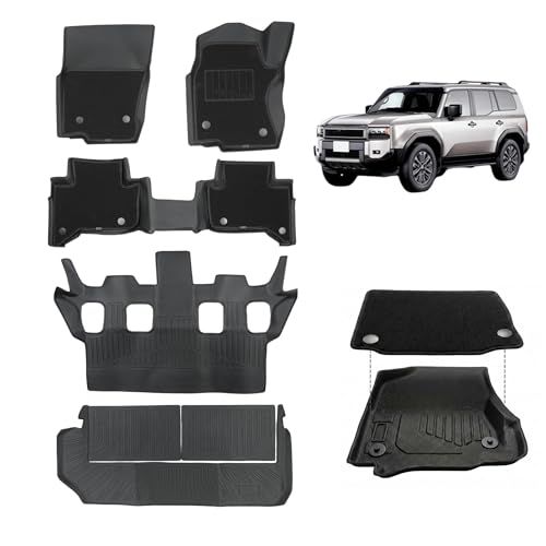HLIFE トヨタ ランドクルーザー250 フロアマット 7人乗り専用 GDJ250W/TRJ250W 二層構造 3D立体 防水性 ラゲッジマット付き | ランクル250専用の車内保護カーマット。上層が砂やホコリを受け止め、下層TPEが泥・雨 f8337ca0 19,102円