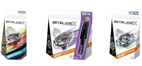 ベイブレードX BX-38 ブースター クリムゾンガルーダ4-70TP ＋ UX-09 スターター サムライセイバー2-70L ＋ UX-08シルバーウルフ3-80FB
