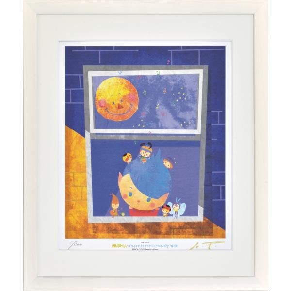 ジークレー版画 額装絵画 タツノコプロ はりたつお 昆虫物語 みなしごハッチ 妖怪人間ベム 「月に願いを」 四ッ切