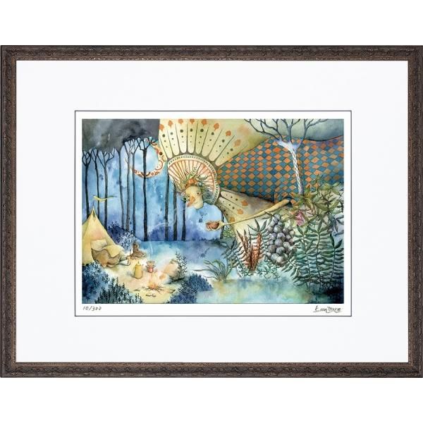 日本の名画 絵画 ジークレー版画 額装絵画 松野和貴 「何て素敵な香りだ」 大衣