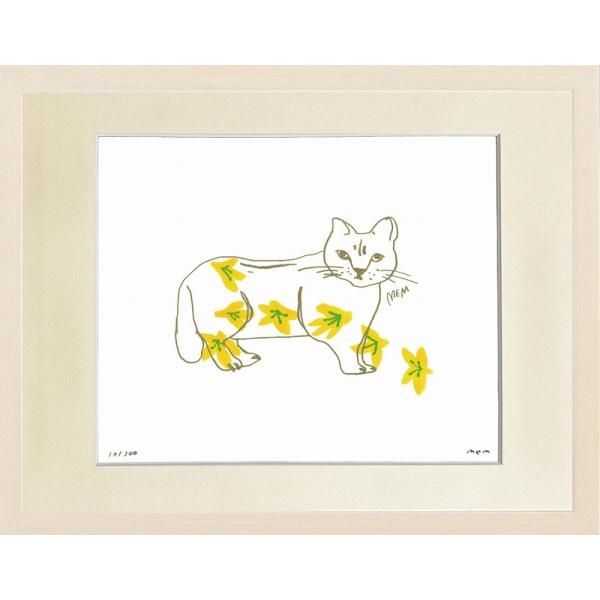 日本の名画 絵画 ジークレー版画 額装絵画 mem 「CAT」 太子