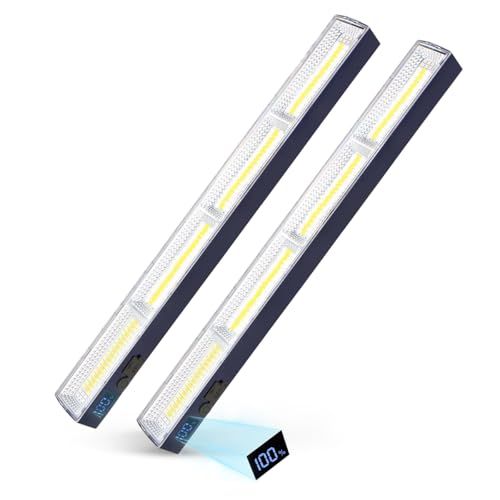 LETOUR LEDライト 充電式 2個セット 作業用ライト 取付簡単 大容量 残量表示 Type-C充電 超高輝度 三色温 無階段調光 多機能 室内 地下室/作業/修理/アウトドア/応急/停電用 (40CM-7500mAh) 国内発送