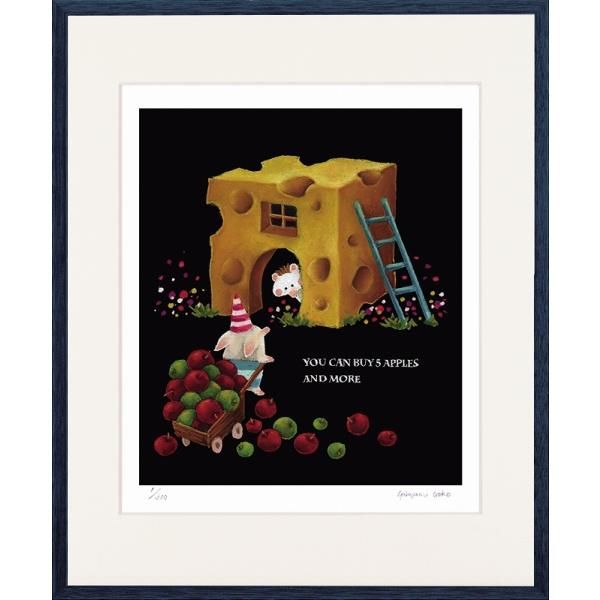 日本の名画 絵画 ジークレー版画 額装絵画 やぶがみようこ 「林檎売り」 四ッ切 5,840円