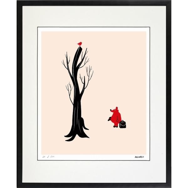日本の名画 絵画 ジークレー版画 額装絵画 MEOMEO 「鼠と木」 四ッ切