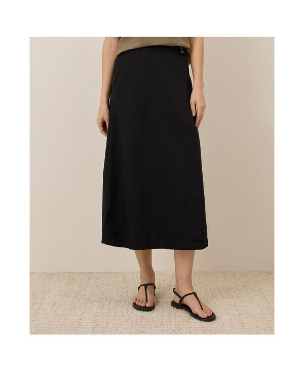 パクト レディース ボトムス スカート コットン リネン Pact Womens Organic Cotton Canopy Linen Blend Wrap Skirt Black ブラック