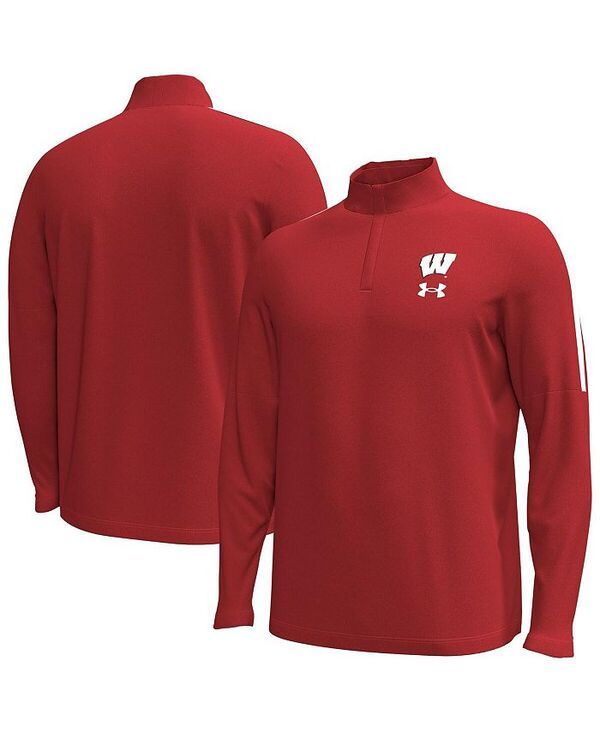 アンダーアーマー メンズ アウター ジャケット・ブルゾン ジャケット Under Armour Mens Red Wisconsin Badgers Playoff Performance Quart
