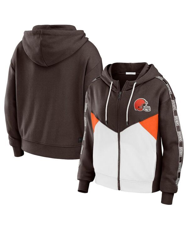 ウェア バイ エリン アンドルーズ レディース アウター パーカー・スウェット WEAR by Erin Andrews Womens Brown White Cleveland Browns Col