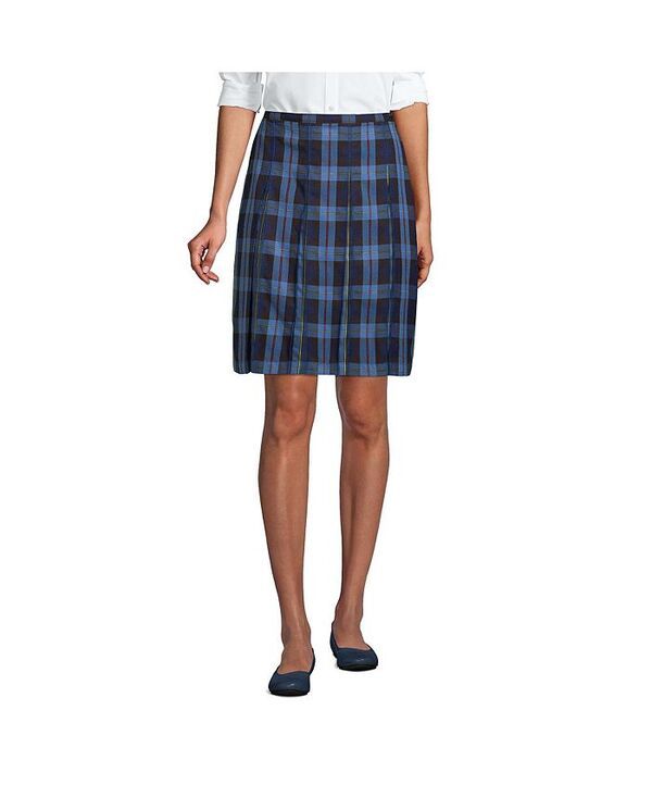 ランズエンド レディース ボトムス スカート Lands End Womens Plaid Box Pleat Skirt Top of the Knee French blue plaid ブルー 11,235円