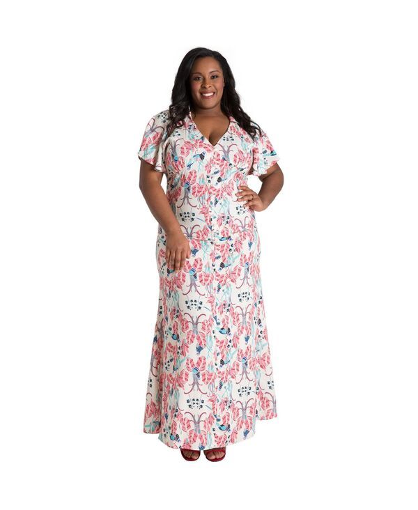 ポエティック ジャスティス レディース トップス ワンピース マキシワンピース プラスサイズ プリント マキシ Poetic Justice Plus Size Butterfly Sleeve Pe